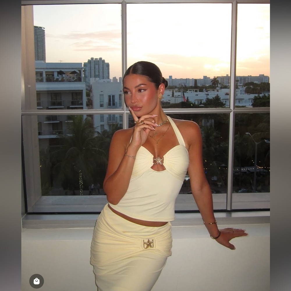 Hello Molly Flawless Star Butter Yellow Halter Top and Skirt Set